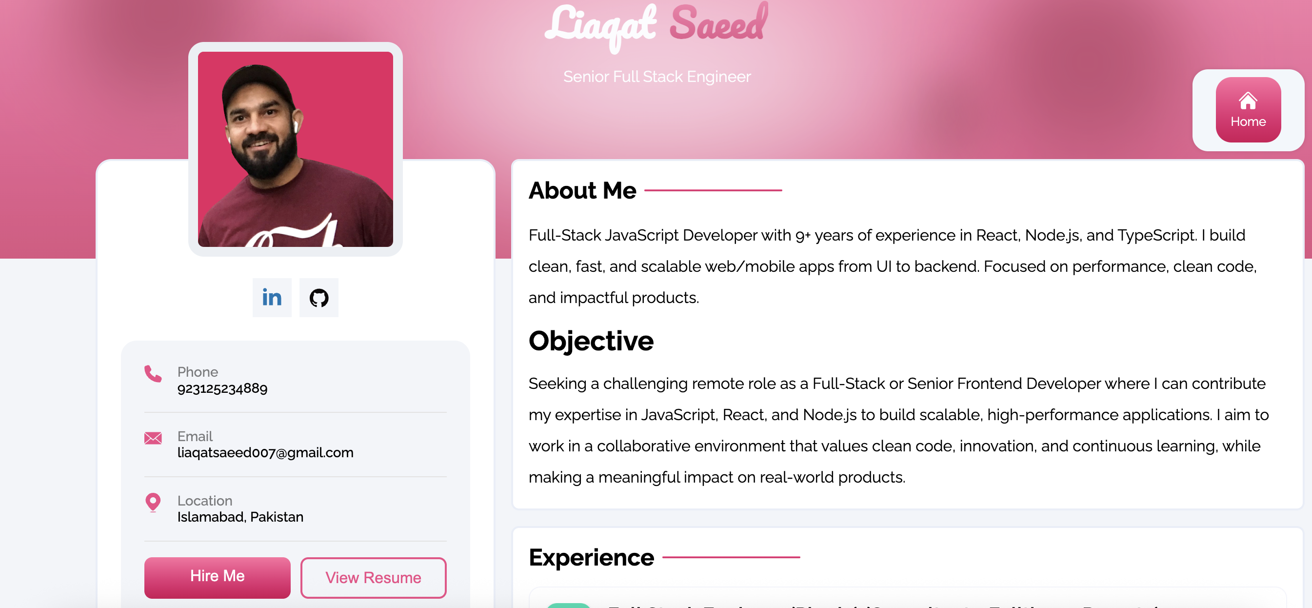 Personal Portfolio theme preview